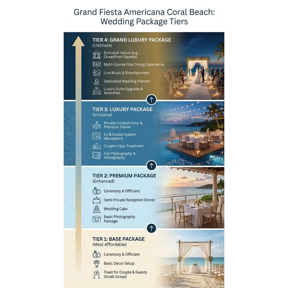 Featured. Visual focus: A step-up infographic showcasing the 4 wedding package options and.