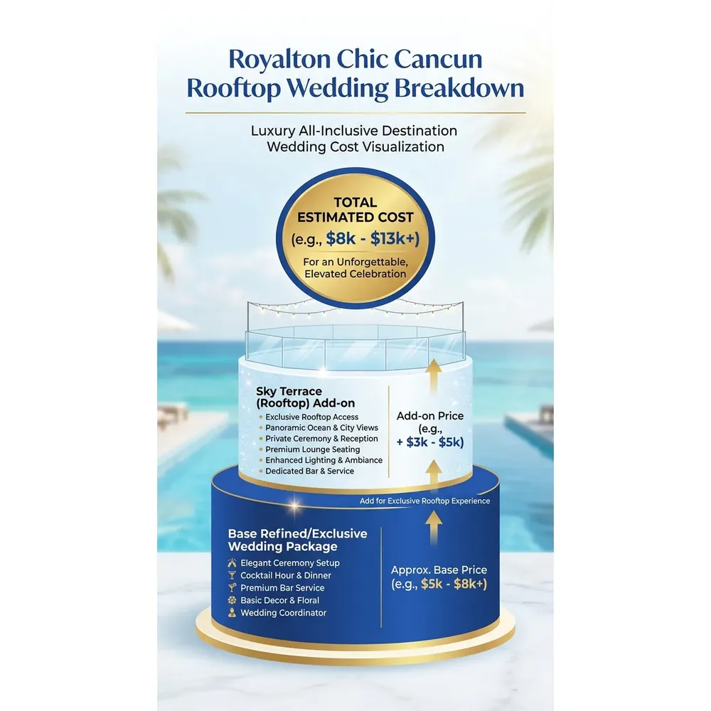 Featured. Visual focus: A visual representation of the cost breakdown for a rooftop wedding.