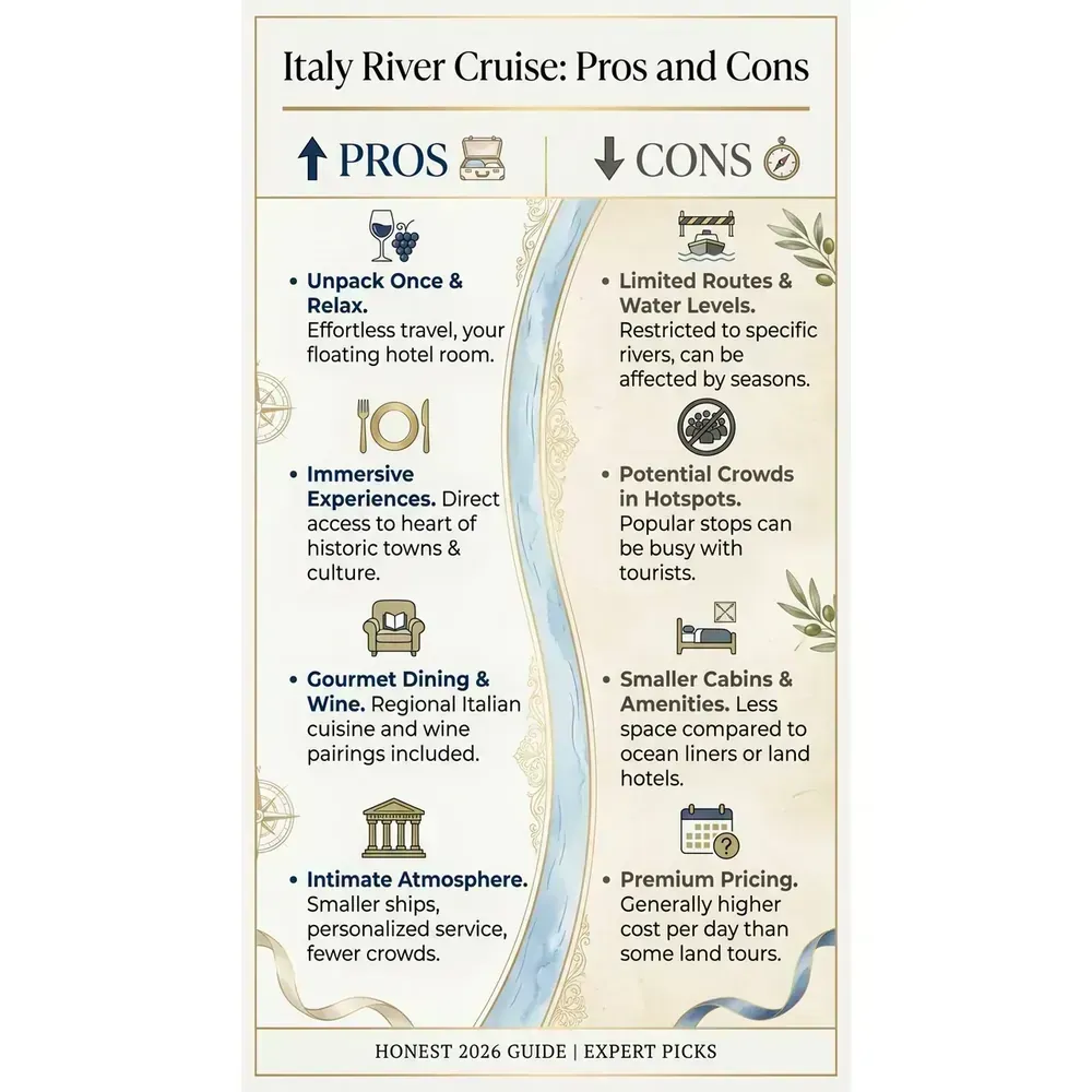 Italy River Cruises - Pros and Cons Italy River Cruises - Pros and Cons