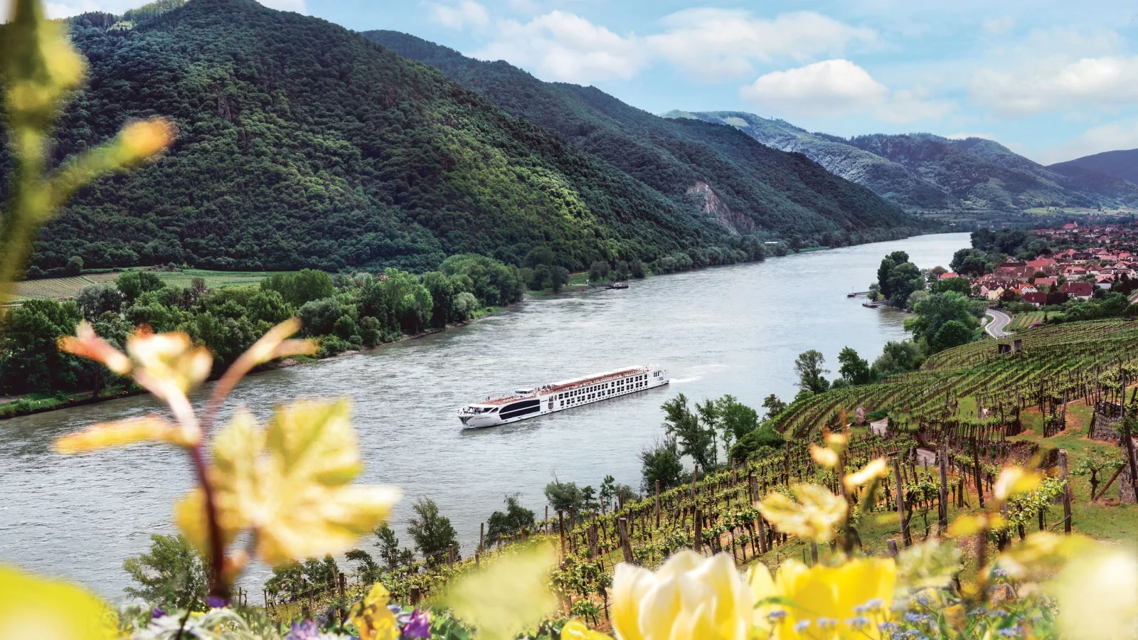 Uniworld S.S. Maria Theresa sailing through the Wachau Valley